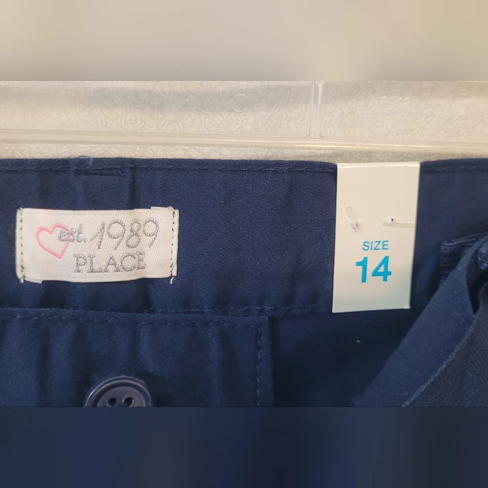 NEW!Children's Place Girls Size 14 Navy Blue Flared Pants Preppy School Casual